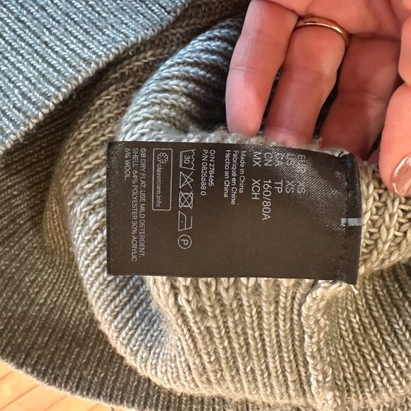 H&M Chunky Knit Cropped Mock Neck Sweater Size XS Green Grey - Picture 8 of 8